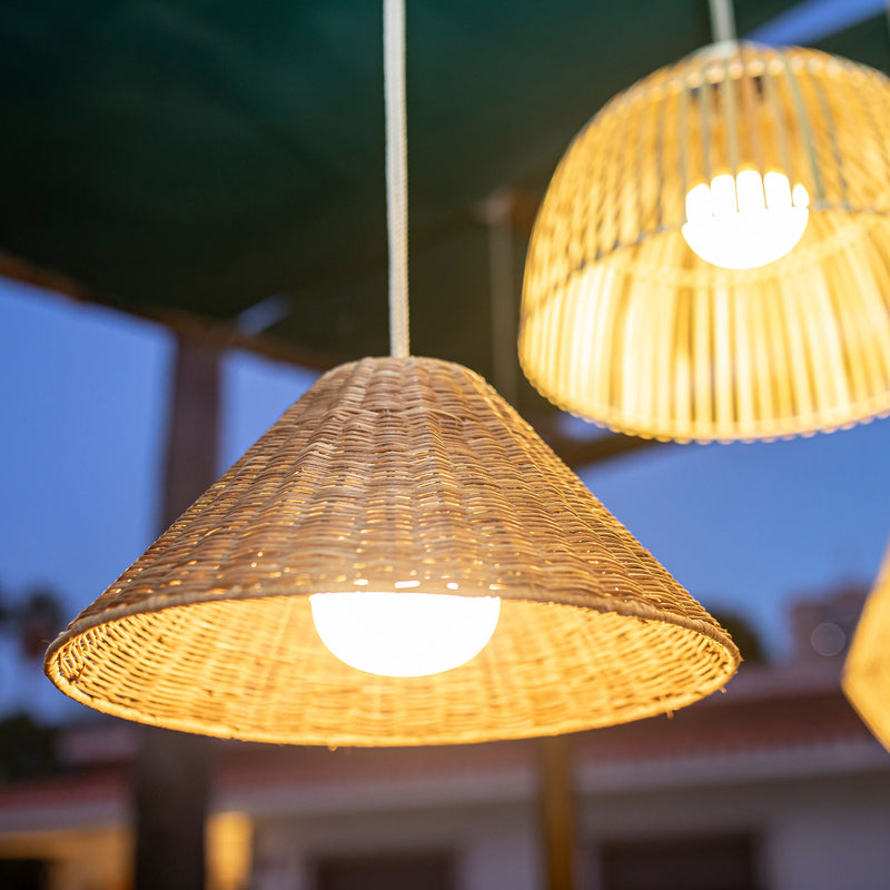 Newgarden Calobra LED-Pendellampe Akku Holz 18cm dimmbar IP54 Fernbedienung - 8435578501161
