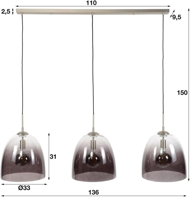 Woonmade Pendelleuchte Gelas Deckenlicht Hängeleuchte Deckenlampe Hängeleuchte - 8713244072864
