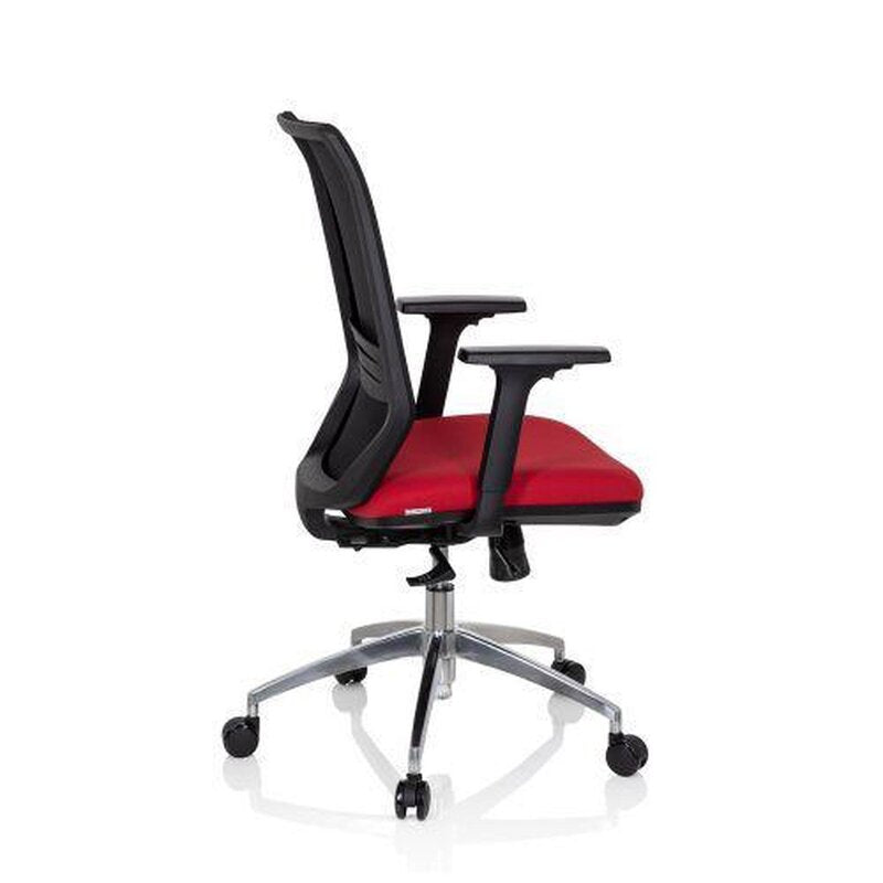 hjh OFFICE Profondo Bürostuhl Drehstuhl Schwarz Rot Stoff Netzgewebe Ergonomie - 4251084676926