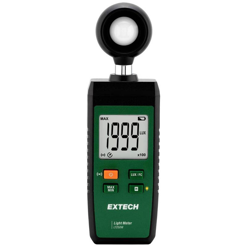 Extech Luxmeter LT250W Lichtmessgerät mit Bluetooth und App zur Datenerfassung - 0793950472583