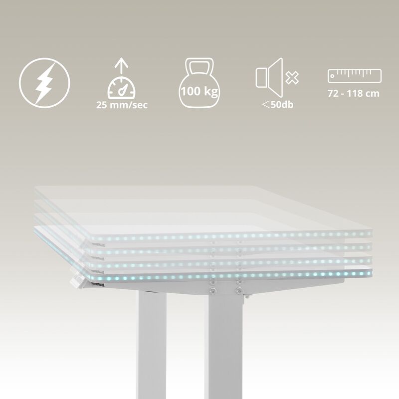 hjh OFFICE Schreibtisch Worktime Kid elektrisch höhenverstellbar RGB weiß 120x60 - 4064323108139