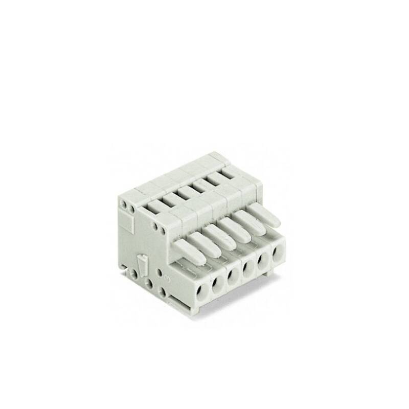 Wago Buchsengehäuse Kabel Steckverbinder Federleiste Lichtgrau 6pol 100 Stück - 4044918493017