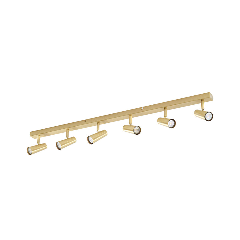 Lindby Deckenstrahler Iluna 6-flg LED Strahler dimmbar messing 95x4,2cm Lampe - 4255830913969