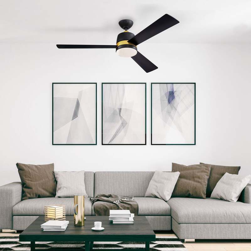 Westinghouse Deckenventilator Tristan schwarz matt Holz mit Beleuchtung 132cm - 4895105613332