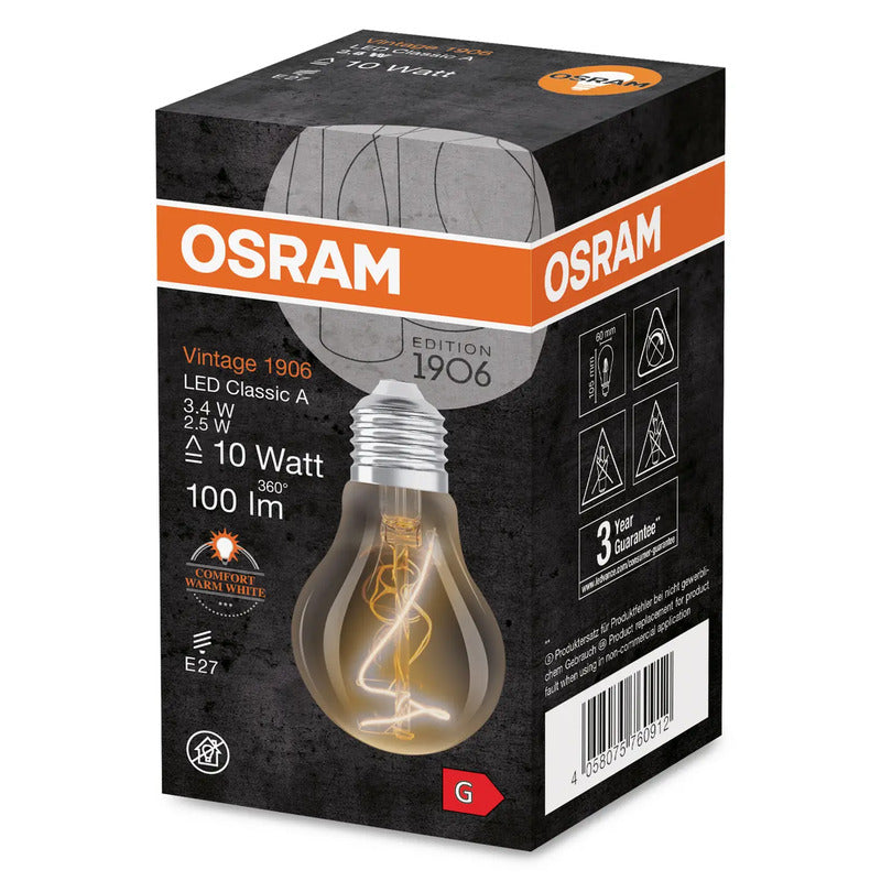 OSRAM HOMELIGHTING LED Lampe E27 Birnenform 3.4W warmweiß 1600K klar Ø60mm - 4058075760912