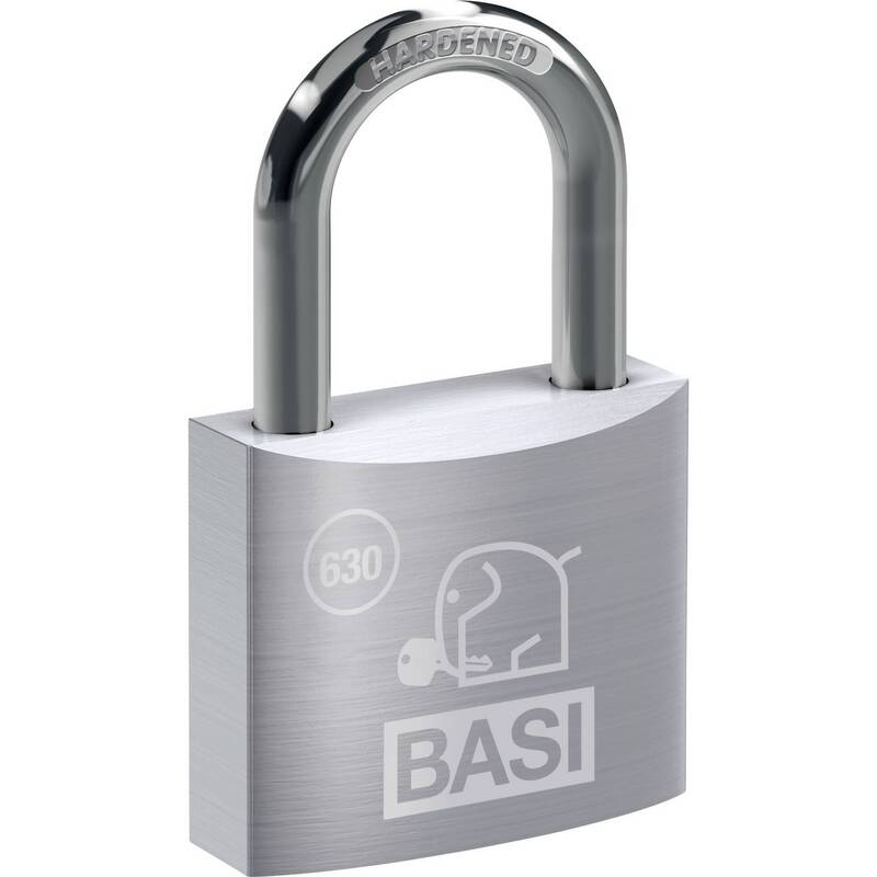 Basi Vorhängeschloss 60mm Schlüsselschloss gleichschließend Alu 2 Schlüssel - 4026434448535