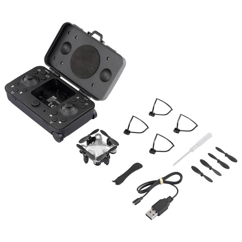 Reely Quadrocopter Drohne Mini Drone Kameraflug Suitcase Silber Schwarz Kamera - 4064161476353