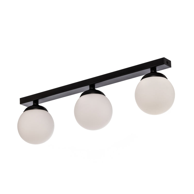 Deckenlampe Fatis 3-flammig LED Hängelampe dimmbar schwarz opalglas 60x12cm - 5902553230444