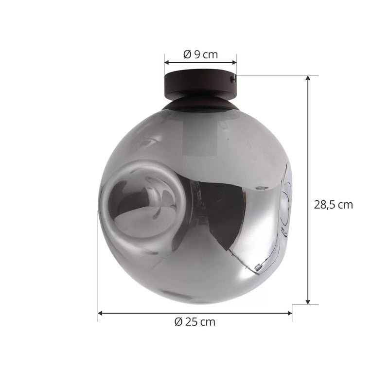 Lindby Deckenlampe Valentina rauchgrau rund Ø 25 cm dimmbar E27 - 4251911774771
