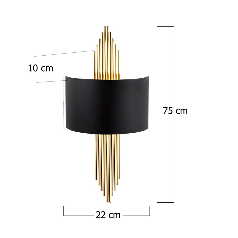 Glam HB Sybilla Wandlampe Wandleuchte Wandstrahler E27 Up & Downlight 1-flamm384 - 8681875584578
