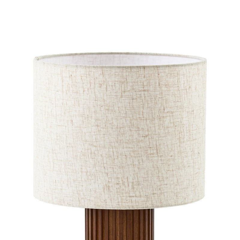 Lindby Tischleuchte Kimiko LED Lampe Leuchte aus Walnussholz beige 38cm hoch - 4255830913754