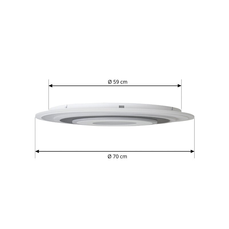 Lindby Deckenleuchte Deckenlampe LED Rebeka rund weiss schwarz Acryl Metall - 4255830903038