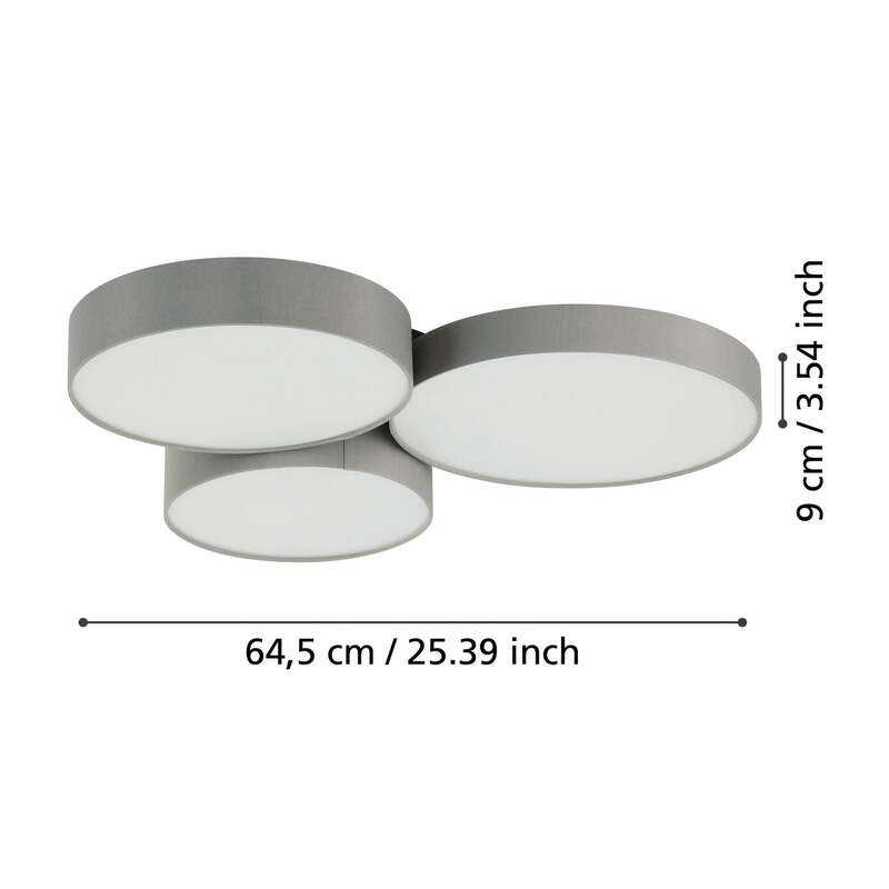 EGLO connect Deckenleuchte Barbano-Z LED dimmbar grau 60,5x56,5cm Smart Home - 9008606274208