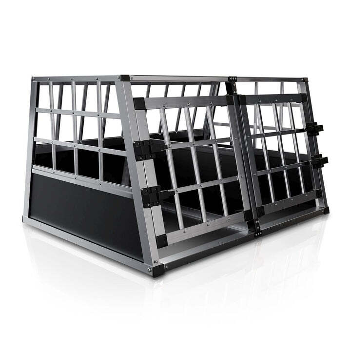 Hundebox Auto Hundetransportbox Alu für mittelgroße Hunde Kofferraum 89x70x51 cm - 4260304769447