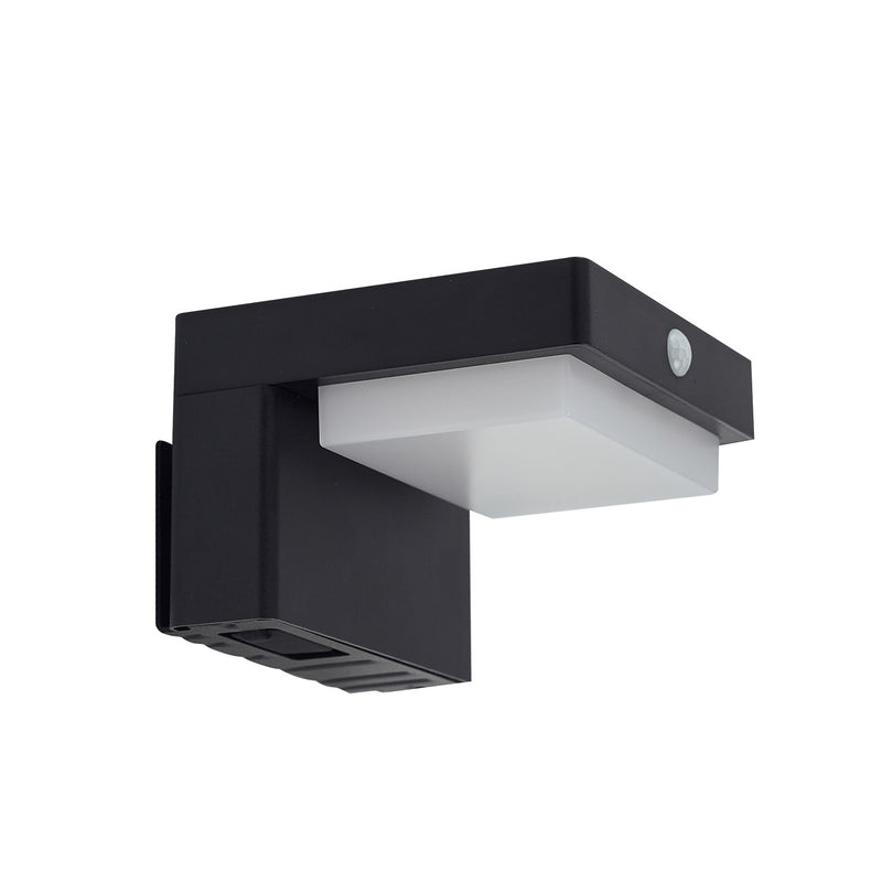 Lindby LED-Solarwandleuchte Eleazar schwarz Gartenlampe Wandleuchte mit Sensor - 4251911786668