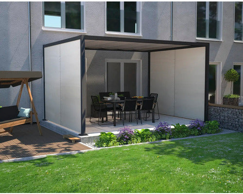 Garden Place Seitenteil für Pavillon Erweiterungsset Windschutz 300x400cm beige - 4306516449293