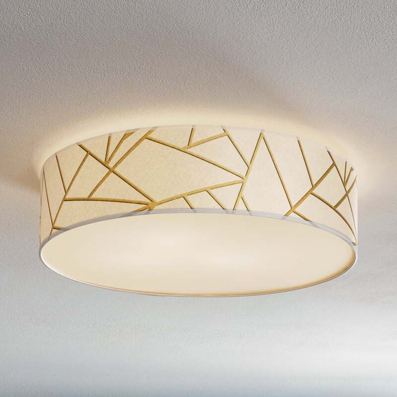 Deckenleuchte Zulu Leuchte Lampe Deckenlampe Hängeleuchte Lampe weiß/gold rund - 5902693775676