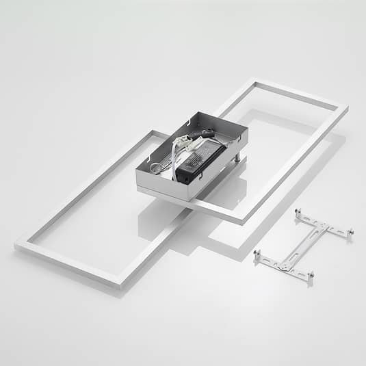 Lucande Muir LED-Deckenlampe Deckenlampe Lampe Wohnzimmerlampe 25 Watt silber - 4251096596533