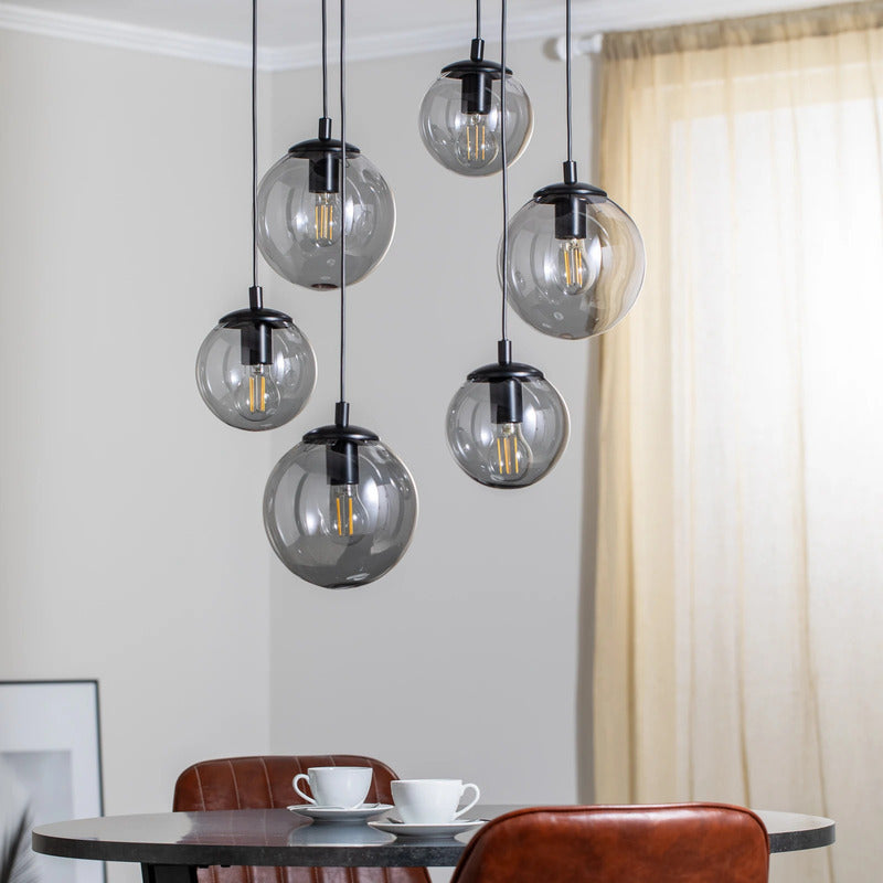 Euluna Hängeleuchte Smoky mit Glasschirmen Pendelleuchte Hängelampe Lampe 6-flg. - 10014062