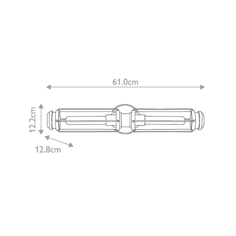 HINKLEY Wandleuchte Wandlampe Masthead LED 2-flammig dimmbar chrom 61cm IP44 - 5024005012252
