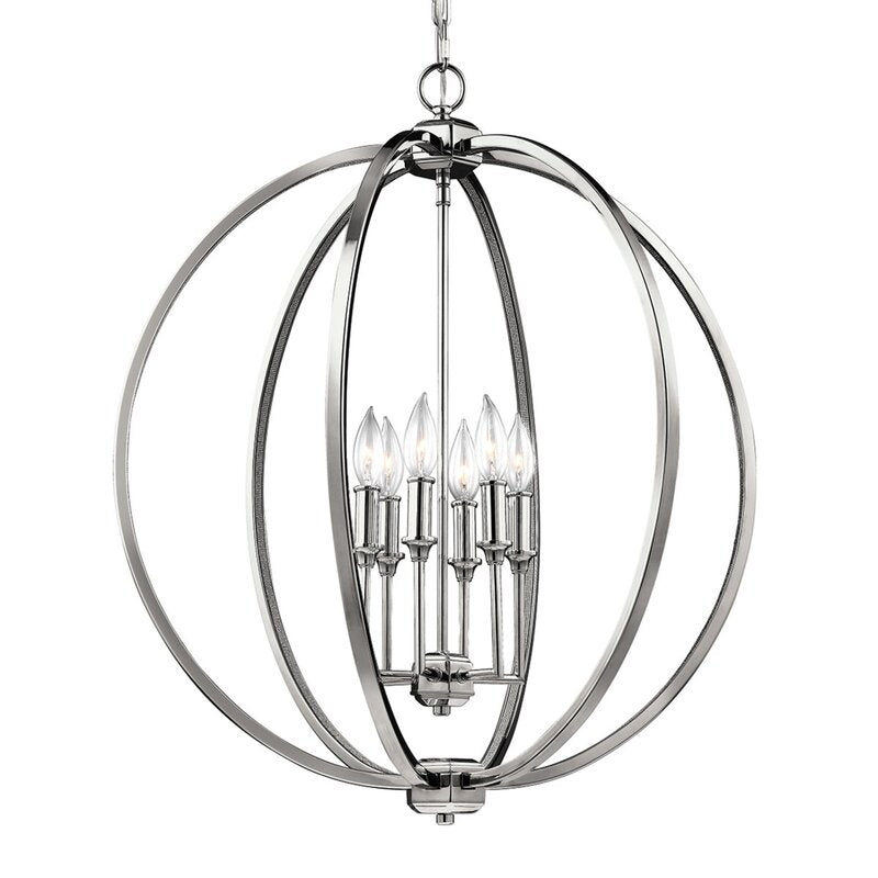 FEISS Corinne glanzvolle Hängeleuchte Hängelampe Deckenlampe mit Nickelfinish - 5024005280316