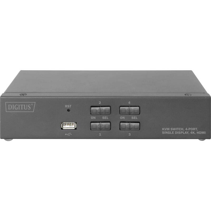 Digitus KVM Umschalter Switch HDMI 4K 4 Port USB Schwarz Schalter KVM-Switches - 4016032468639