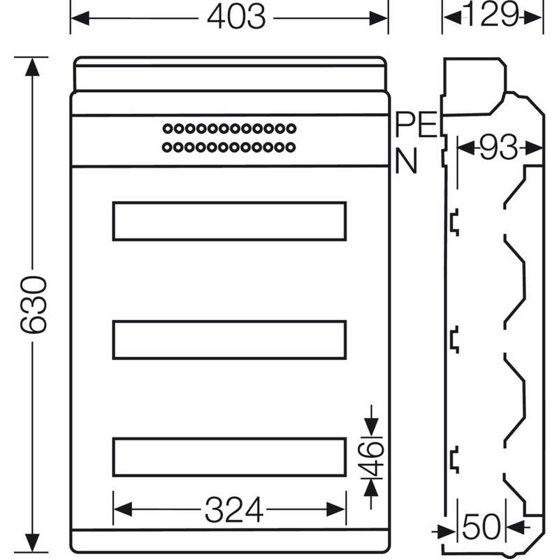 Hensel Aufputzverteiler Kleinverteiler Sicherungskasten Verteilerkasten 54TE - 4012591622307