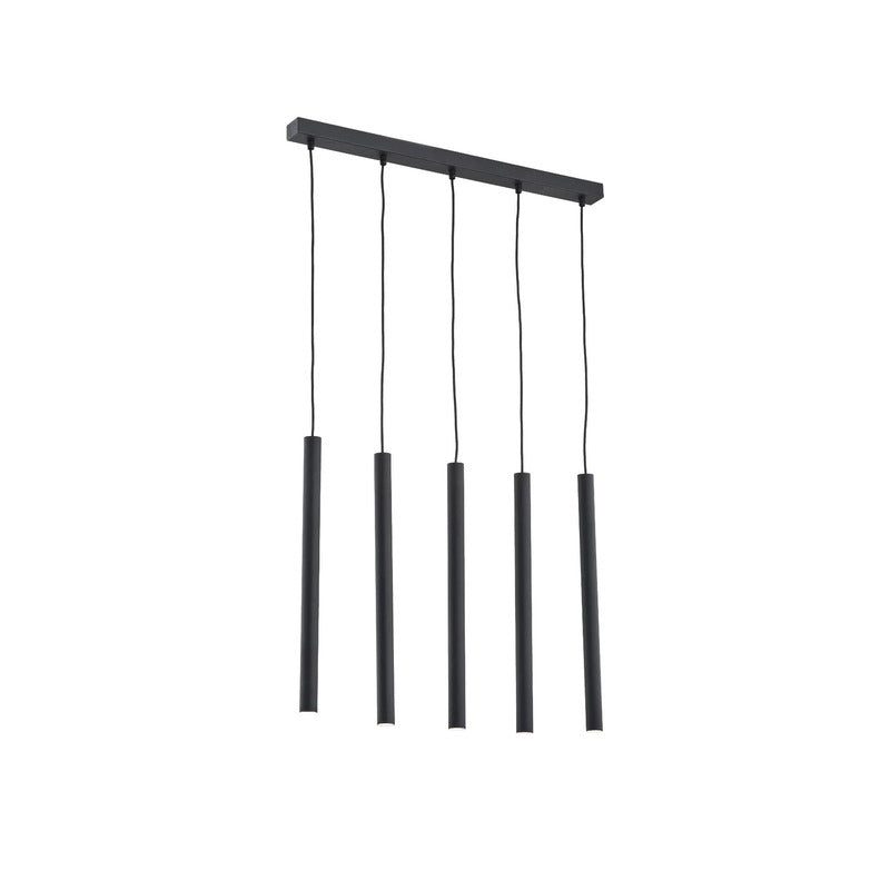 Euluna Hängeleuchte Sone Hängelampe Pendelleuchte Baldachin eckig 5-flg schwarz - 10014050