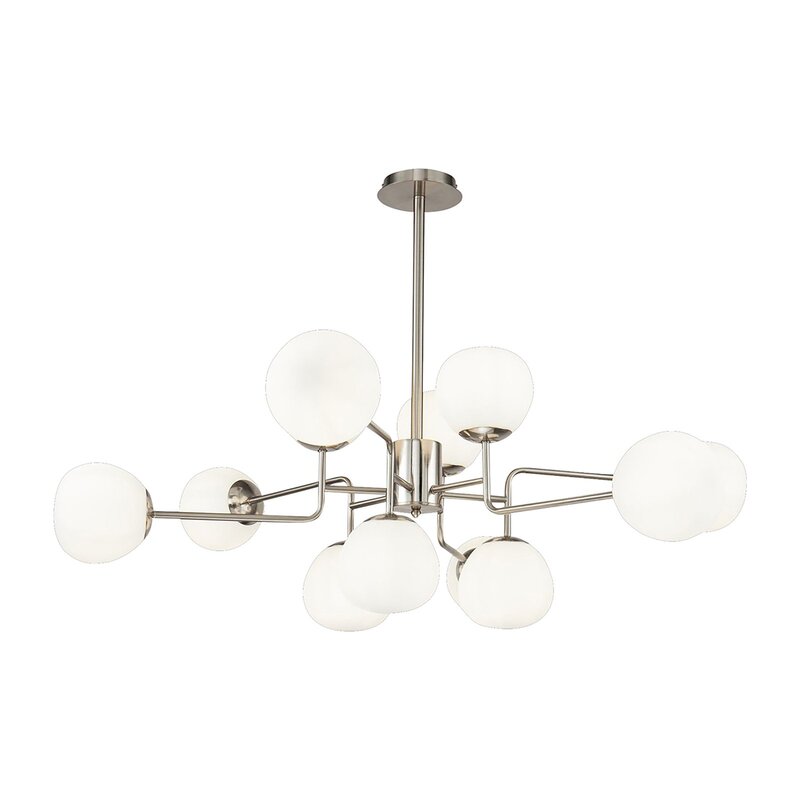 Maytoni Kronleuchter Hängelampe Erich Glas Metall 12-flammig SIEHE TEXT/FOTO - 4251110026848