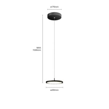 Rothfels Gion LED-Pendellampe Hängeleuchte Hängelampe Lampe 1flammig alu schwarz - 4251096569643