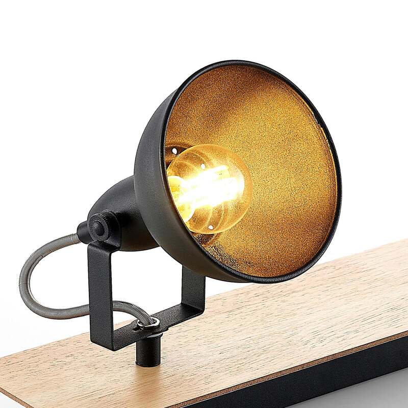 Lindby Deckenlampe Aylis 2-flg 40 cm schwarz Holz E14 drehbar schwenkbar - 4251096577747