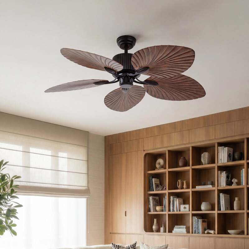Lucande Deckenventilator Silvaris Ø132cm Holzoptik DC leise mit Fernbedienung - 4255830910777