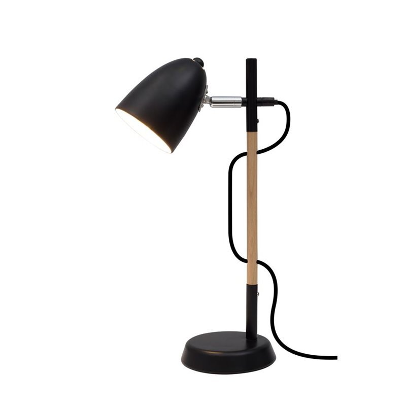NOVA LUCE Tischleuchte Lampe ALINA Holz Schwarz Schreibtischleuchte E27 LED 42cm - 5212017414144