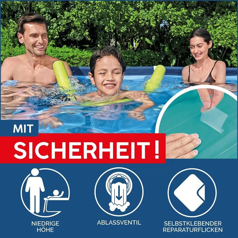 Bestway Steel Pro Pool Gartenpool 221x150x43cm Stahlrahmen dunkelblau 1200l - 6941607327951