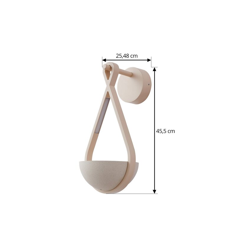 Lucande LED Außenwandlampe Wandlicht Florka Blumenampel beige Beton SIEHE TEXT - 4251911798548