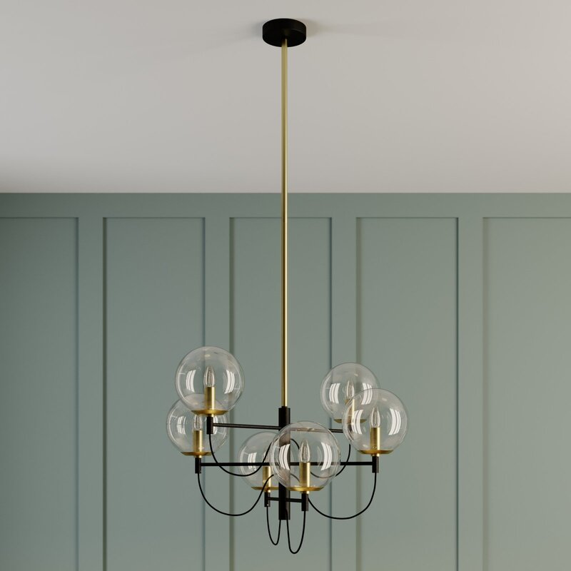 Lucande Sotiana Hängeleuchte Hängeleuchte Leuchte Lampe E14 6 Glaskugeln messing - 4251096579246