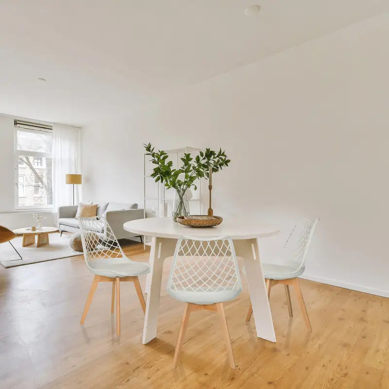 hjh LIVING Schalenstuhl Stuhl Esszimmerstuhl weiß Kunststoff Massivholz - 4064323107170