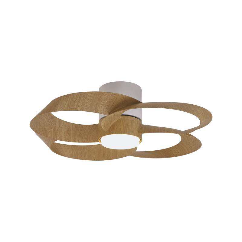 LED-Deckenventilator Rose Holz 65 cm mit Fernbedienung und dimmbarem Licht - 8435153287077