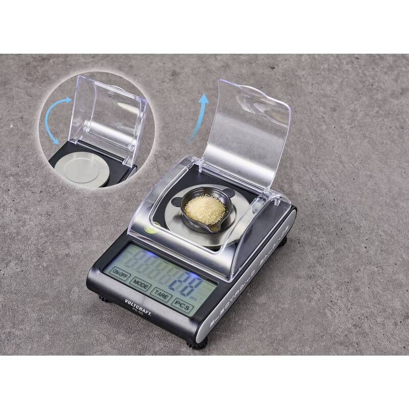 Voltcraft Präzisionswaage PS-50 50g 0.001g Edelstahl kalibrierbar USB schwarz kg - 4064161187877