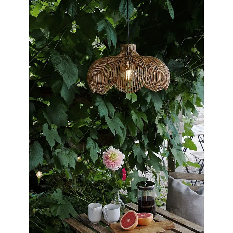PR Home Lampada a Sospensione Da Esterno Belle, Rattan Naturale, Ø 43 Cm, Spina IP44 - 7330976147571