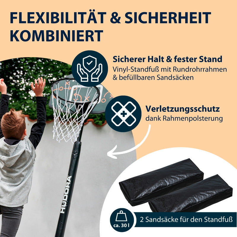 Basketballständer HUDORA Playoff 205 höhenverstellbar ab 4 Jahren 157-205 cm - 4005998717578