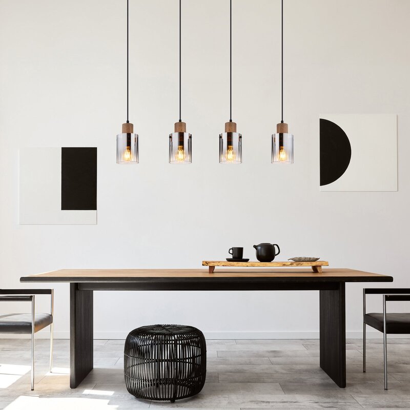 Globo Hängeleuchte Pendelleuchte Lampe rauchgrau MDF Länge 105 cm braun - 9007371507658