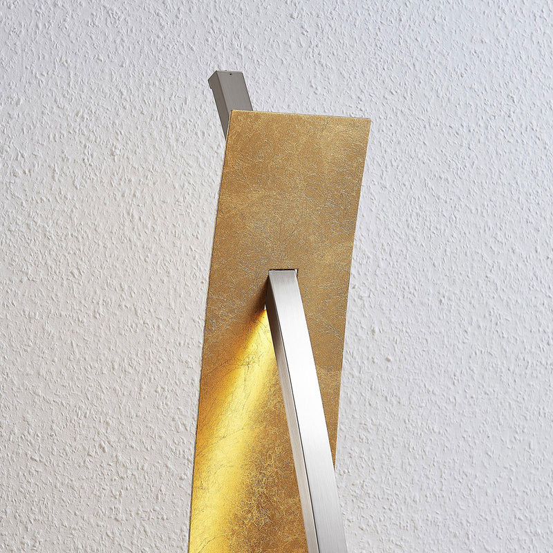 Lucande Stehleuchte Lampe Marija LED dimmbar goldfarben 140cm warmweiß 3000K - 4251096552676
