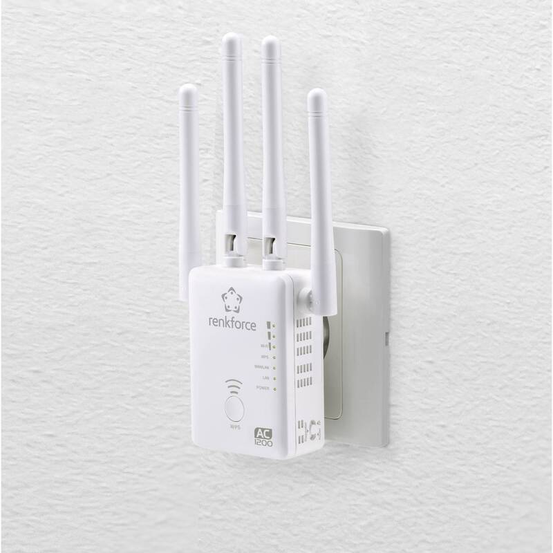 Renkforce WLAN Repeater WS-WN575A3 Dual Band AC1200 Netzwerkverstärker 300MBit/s - 4053199925117