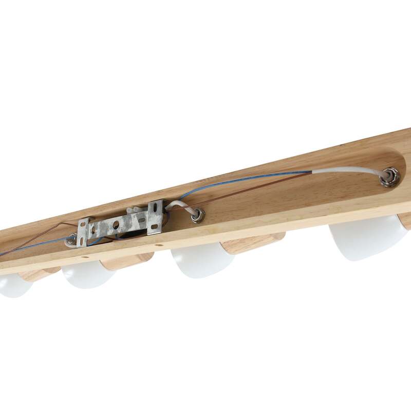 Lindby Deckenleuchte Thorin LED Deckenlampe dimmbar 4-flammig Holz weiß 67cm - 4251096535761