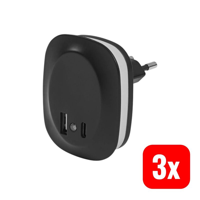 OSRAM Steckdose Nachtlicht LUNETTA EDGE LED Sensor schwarz für Schlafzimmer - 4099854532078