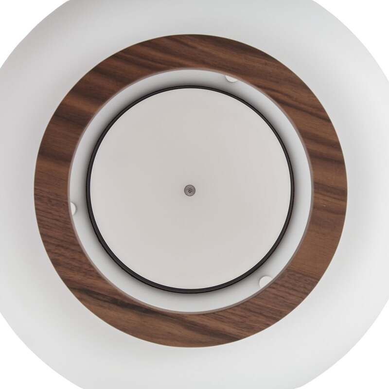 Quitani Deckenleuchte Shiro LED Lampe dimmbar Holz Glas CCT Ø28cm weiß walnuss - 4255830910852