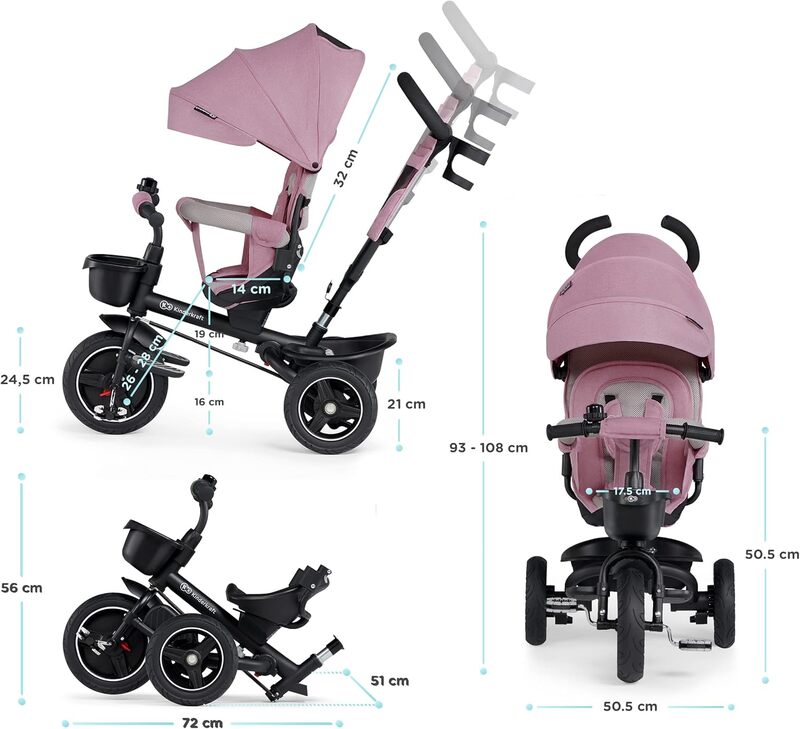 Kinderkraft Dreirad SPINSTEP Rad Kinderrad Trike ab 9 Monate mauvelous pink - 5902533916528