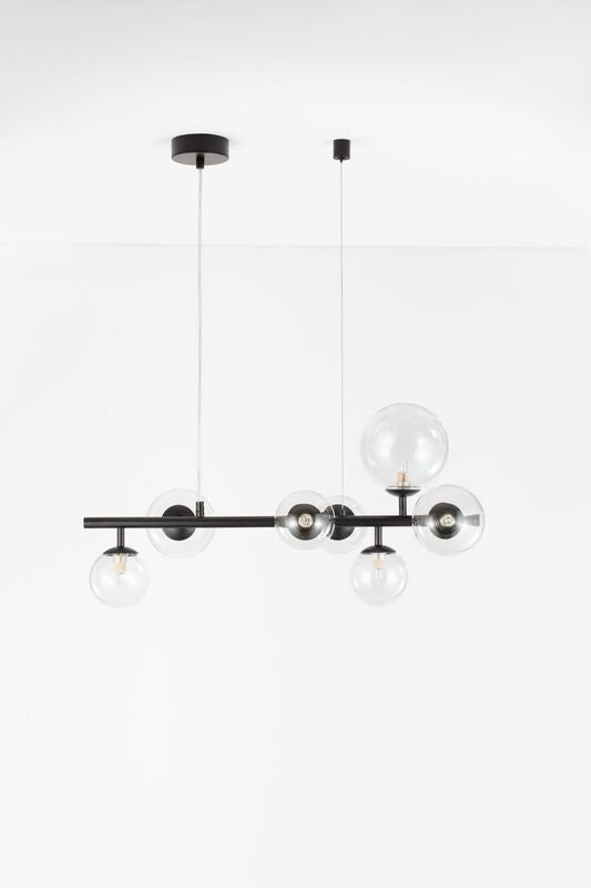 Nova Luce Pendelleuchte Hängeleuchte ODILLIA Schwarz G9 LED 7-fach dimmbar Glas - 5212017434357