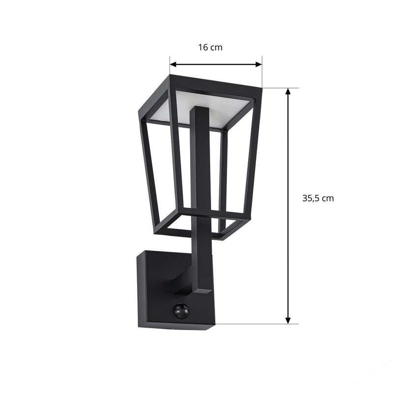 Lucande Außenwandleuchte Lynx LED Gartenleuchte mit Bewegungsmelder schwarz - 4255830915734
